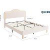 Beige/Pink/Gray Upholstered LED Bed Frame with Adjustable Headboard, Velvet Princess Platform Bed for Girls with Wooden Slat Support, Easy Assembly - 2 of 4