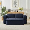 Aukfa 74.8" Convertible Sleeper Sofa Bed, 2-in-1 Folding Futon with Cushion Blanket Comfy Foam Compression Sofas Couches,Dark Blue - 2 of 4