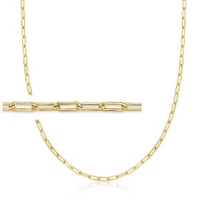 Pure Collection by Ross-Simons Italian 2.7mm 18kt Gold Vermeil Paper Clip Link Necklace - 1 of 4