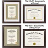 Americanflat Ornate 11x14 Diploma Frame in Beaded Mahogany, Certificate Frame with White and Gold Mat Displays - 4 of 4