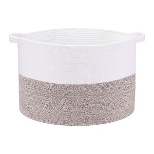 REGALWOVEN Woven Shelf Closet Storage Basket for Blankets Clothes Shoes with Handles - 1 of 4
