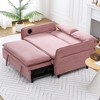 TUYOHW Space-Saving 2-in-1 Sofa Bed,65.7-inch Loveseat with Adjustable Backrest,Side Extension & Cup Holder for Small Space - 4 of 4