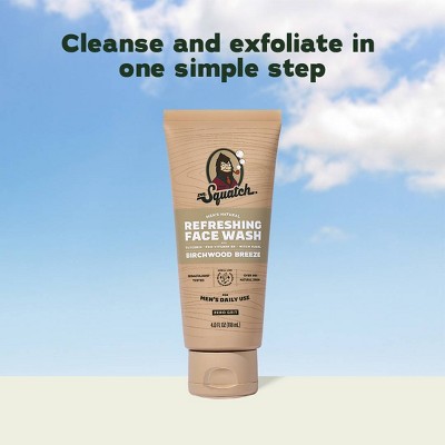 DR. SQUATCH Men's Hydrating Face Wash - Birchwood Breeze - 4floz: For Normal Skin, Gel Cleanser