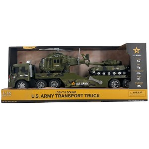 U.S. Army Light & Sound Transport Truck Set – 1:16 Scale, Friction-Powered, 3+ - 1 of 4