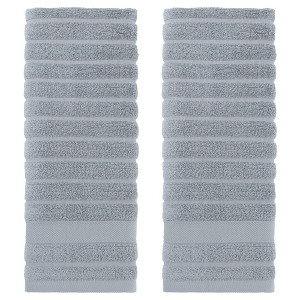 Unique Bargains Cotton Striped Pattern Comfortable Hand Towels for Bathroom Travel 2 Packs - 1 of 4