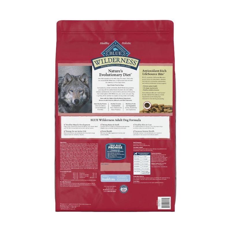 Blue Buffalo Wilderness High Protein Natural Adult Dry Dog Food with Salmon, 3 of 11