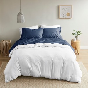 Stylish Solid Cotton Sheet Sets, All Season Bedding Set, Cozy Home Textile for Modern Bedroom Decor - 1 of 4