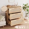 Zstar 3 Drawer Rattan Dresser for Bedroom, Rattan Modern Dresser Wood Chest of Drawers, Wooden Storage Cabinets, and Entryways - 4 of 4
