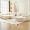 137" 4 Piece U Shaped Sectional Sofa Couch with 4 Seat Ind. 2 Chaise, Corduroy Fabric Boneless Modular Sofa with Pillows, No Assembly Required - 3 of 4