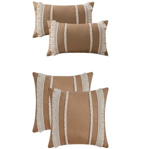 REGALWOVEN 4 Pcs Boho Modern Striped Decorative Throw Pillow Cover for Living Room Bed Sofa - 1 of 4