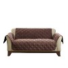 Microfiber Loveseat Furniture Cover Chocolate - Sure Fit: Polyester Slipcover, Machine Washable, Indoor Use - 4 of 4
