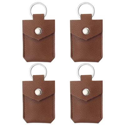 Unique Bargains Portable Genuine Leather Key Fob 4 Pcs