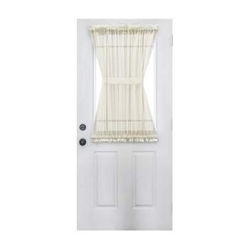Ellis Curtain Cotton Voile 1.5" Rod Pocket Semi Sheer Door Curain Panel Natural
