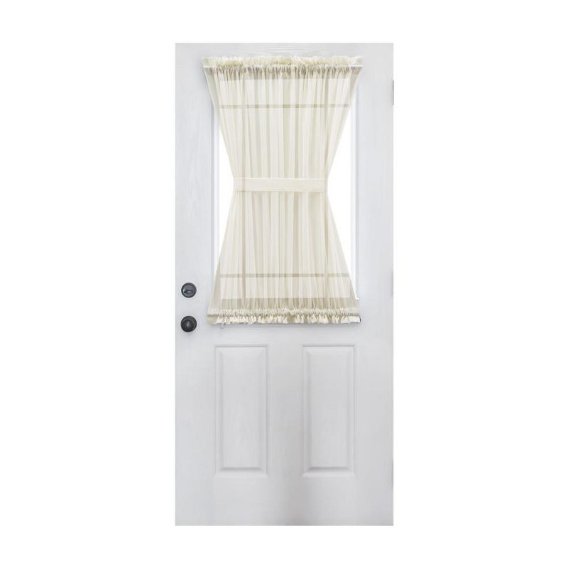 Ellis Curtain Cotton Voile 1.5" Rod Pocket Semi Sheer Door Curain Panel Natural, 1 of 5
