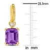 EVERLY JEWELRY | Yellow Plated Sterling Silver 6 1/2 CT TGW Amethyst White Topaz Hoop Earrings - 2 of 4