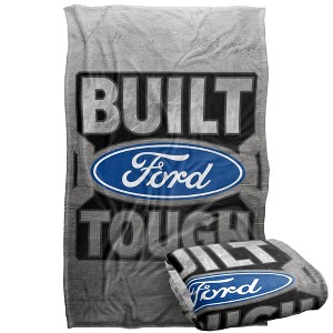 Kids' Ford Trucks Built Ford Tough Metal Silky Touch Blanket White 36X58 - 1 of 4