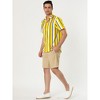 Lars Amadeus Men's Summer Striped Shirts Short Sleeves Button Down Beach Color Block Shirt - 4 of 4