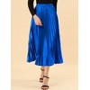 INSPIRE CHIC Women's Party Elastic Waist Metallic Shiny Accordion Pleated Midi Skirt - 2 of 4