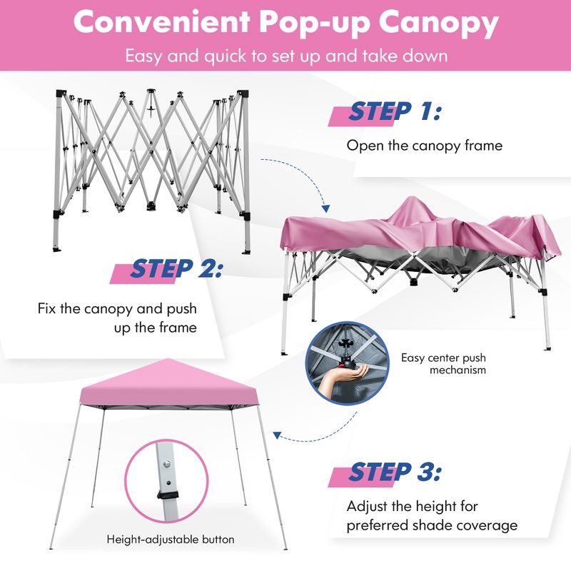 Costway 10x10ft Patio Outdoor Instant Pop-up Canopy Slanted Leg UPF50+ Sun Shelter, 4 of 11