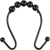 12 Piece Set - Matte Black Heavy Duty Shower Curtain Hooks Rings Rustproof Metal - 3 of 4