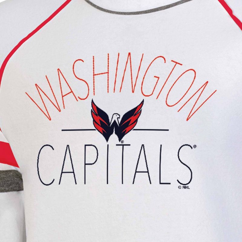 NHL Washington Capitals Women&#39;s White Fleece Crew Sweatshirt, 3 of 4