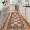 Checkered Rug Washable Rug for Living Room Non Slip Indoor Scalloped Printed Carpet Low Pile Neutral Rugs Soft Floor Cover for Bedroom Nursery - 2 of 4
