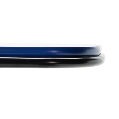 Astonishing Asymmetry Blue and Black Metal Wood Side Table