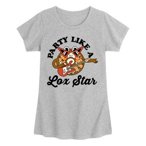 Girls' - Instant Message - Party Like A Lox Star Fitted Short Sleeve Graphic T-Shirt - 1 of 4