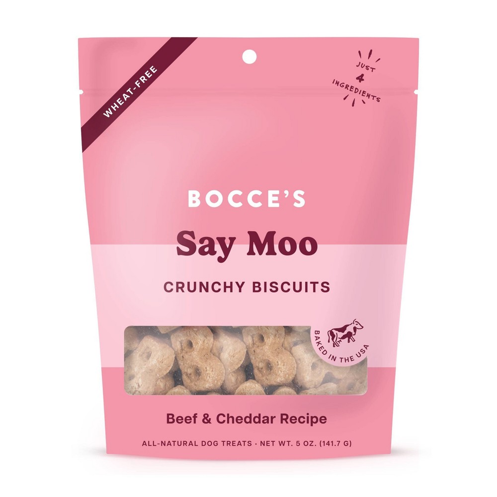 Photos - Dog Food Bocce's Bakery Say Moo Beef and Cheddar Cheese Biscuits Dog Treats - 5oz