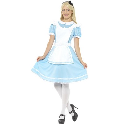 Fun Costumes Unisex-Adult Big Girls' Deluxe Alice, Size Small, Blue/White