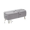 Lyngins Faux Fur Storage Bench, Ottoman with Storage, End of Bed Bench, Entryway Bench with Gold Legs, Storage Ottoman for Bedroom & Entryway - 4 of 4