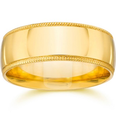 Pompeii3 Milgrain Comfort Fit Wedding Band 14K Yellow Gold