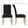 Yaheetech Set of 4 Tufted Upholstered Faux Leather Dining Chairs with Solid Wood Legs - 3 of 4