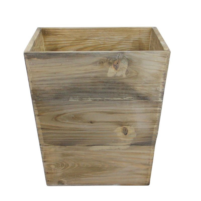 Allstate Floral 13.75" Country Rustic Natural Wood Storage Bin Container, 1 of 3