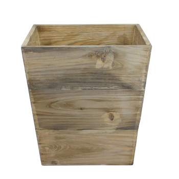 Allstate Floral 13.75" Country Rustic Natural Wood Storage Bin Container