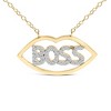 Haus of Brilliance 14K Yellow Gold Plated Silver 1/4 Cttw Diamond "Boss" Pendant Necklace - 2 of 4