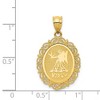 Black Bow Jewelry 14k Yellow Gold Filigree Oval Virgo the Virgin Zodiac Pendant, 20mm - 4 of 4