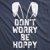Mens Don't Worry Be Hoppy T Shirt Funny Holiday Bunny Tee - Crazy Dog Men's T Shirt - 2 of 4