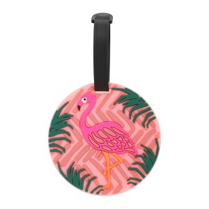 Unique Bargains Round Flamingo Luggage Tag Pink 1 Pc - 1 of 4