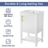 LOVMOR 20" Bathroom Vanity with Sink, Bathroom Cabinet with Soft Closing Door, Storage Rack and Open Shelf, White - 2 of 2