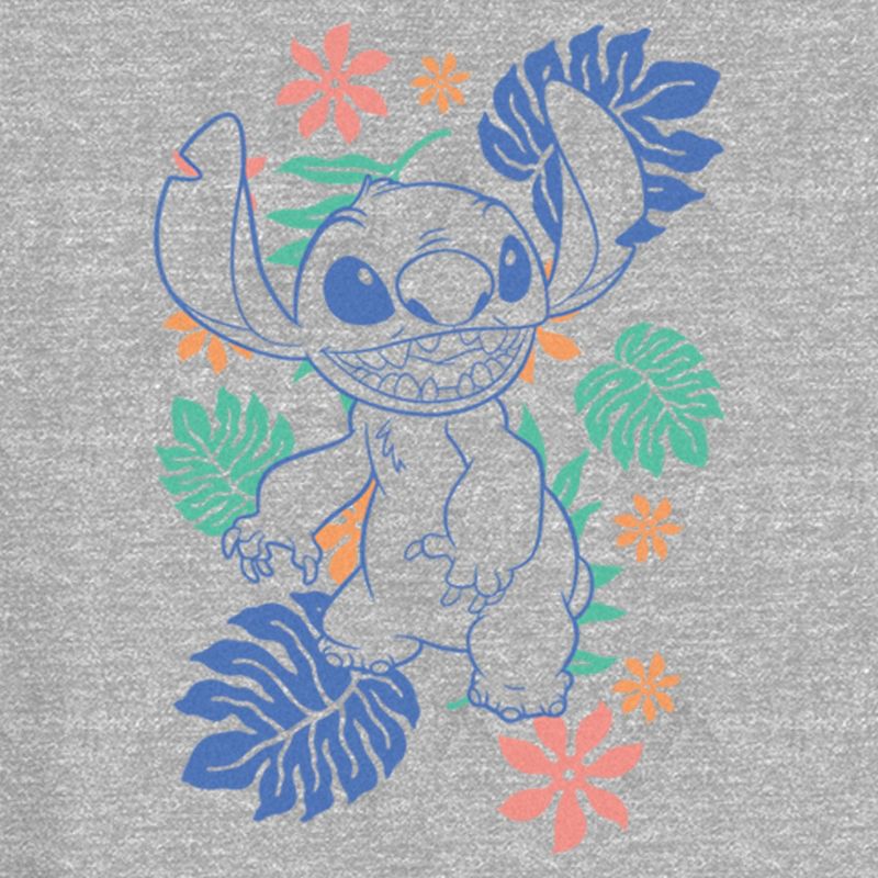 Junior's Women Lilo & Stitch Colorful Tropical Flowers T-Shirt, 2 of 5