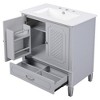 30" Grey Vintage Bathroom Vanity with Sink, Soft-Closing Door, Multi-Storage - 2 of 4