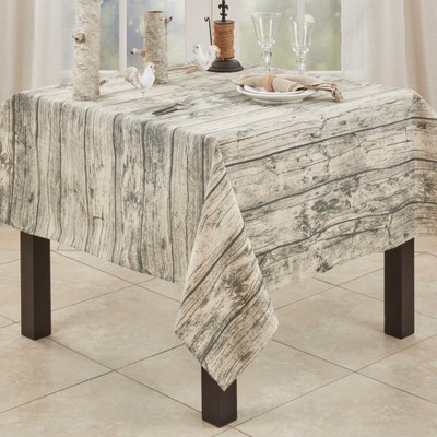 Natural Rustic Wood Illusion 60" Square Fabric Tablecloth