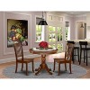Rustic Dining Set 3Pc - Pedestal Table & 2 Chairs - 36x36 Inch - Farmhouse Kitchen Decor - 2 of 4