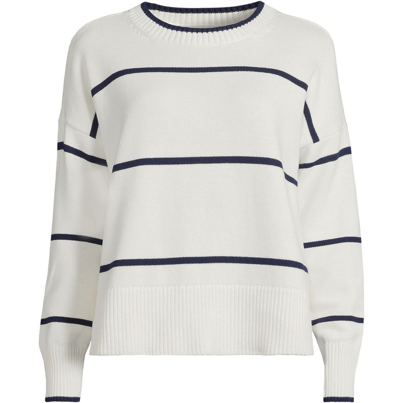 Lands' End Women's Drifter Cotton Easy Fit Crew Neck Sweater, 3 of 5
