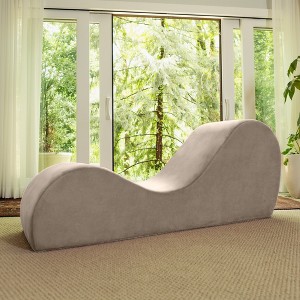 Avana Sleek Chaise Lounge for Yoga - Made in The USA - Great for Stretching, Relaxation, Exercise & More, 60D x 18W x 26H Inch, Light Grey - 1 of 4