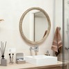Lyngins Vintage Round Bathroom Mirrors,Distressed Wood Beaded Frame Wall Mirrors,Vanity Mirrors for Bathroom,Bedroom - 4 of 4