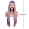 Unique Bargains Women's Long Straight Lace Front Wigs with Adjustable Wig Cap 24" 1 Pc - 2 of 4