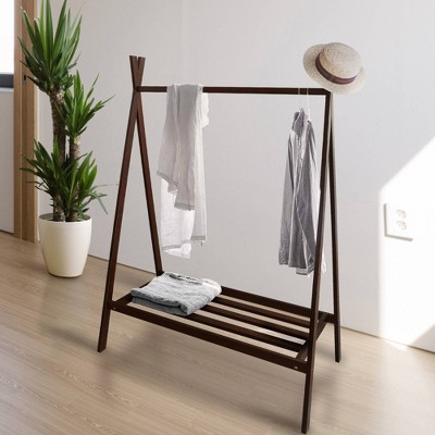 Wooden best sale rail clothes