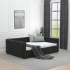 NicBex Full Daybed with Twin Trundle, Velvet Sofa Bed with Tufted Button Back, Upholstered Day Bed with Copper Nail Design - 3 of 4